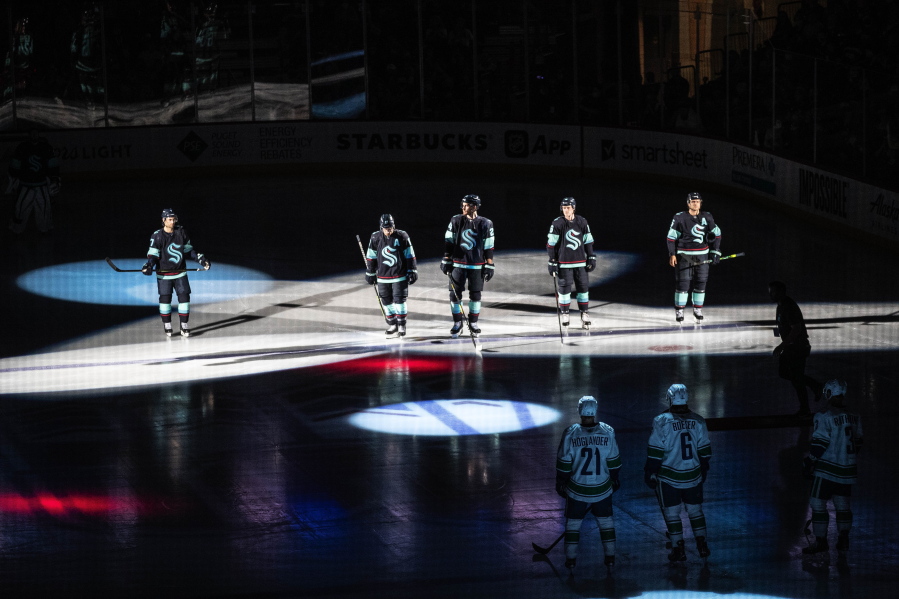 The Seattle Kraken took the ice for the first time against the Vancouver Cannucks in an NHL preseason game on Sept. 26 at Spokane Arena. The real first game is Tuesday night at Las Vegas.