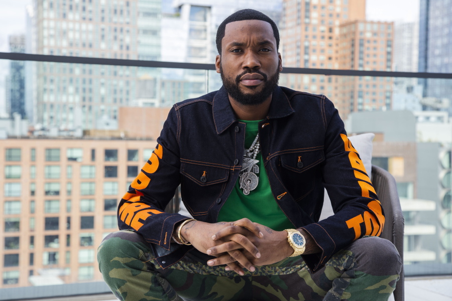 Meek Mill, seen at the Roc Nation offices in New York on Sept. 22, is a Grammy-nominated rapper. His latest album, "Expensive Pain," was released Oct. 1.