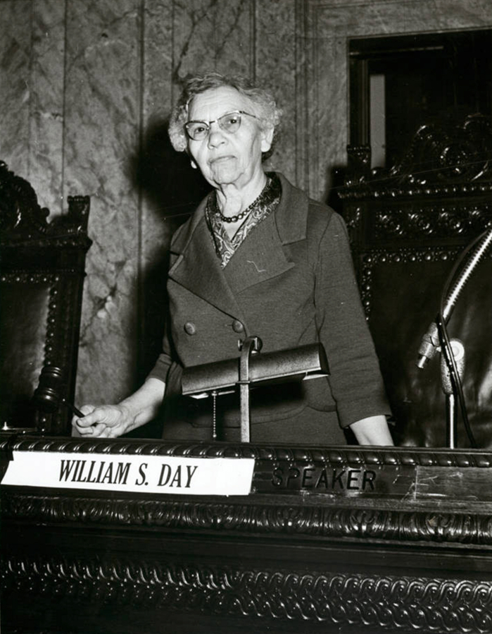 Ella Wintler, a state representative from Clark County, wields the gavel as the speaker pro tem in Olympia during a legislative session. She served in that capacity from 1963-65 but said she preferred being just a legislator.
