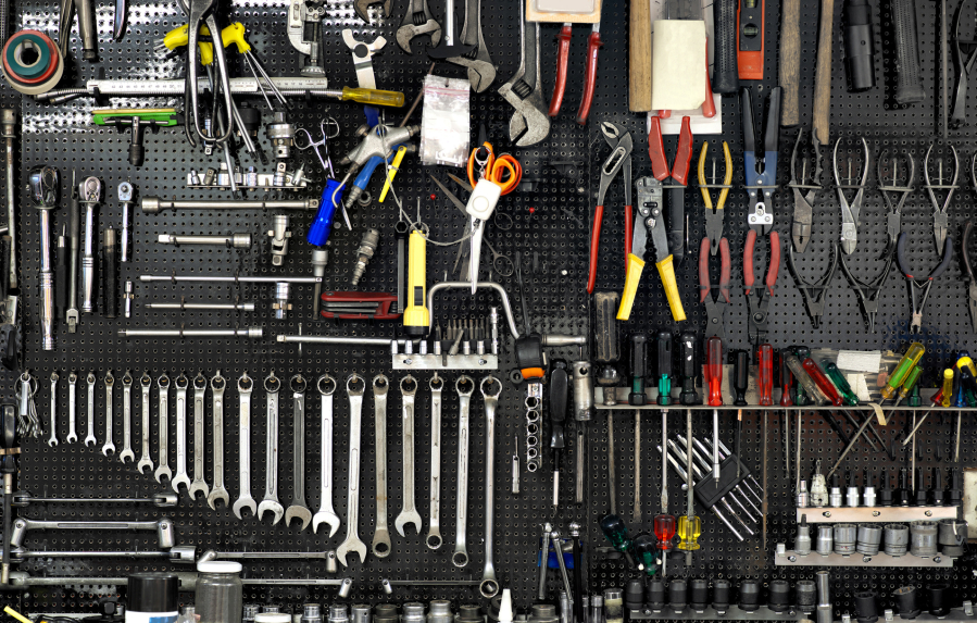 One possible garage remodeling option could be a dedicated organization system for tools.