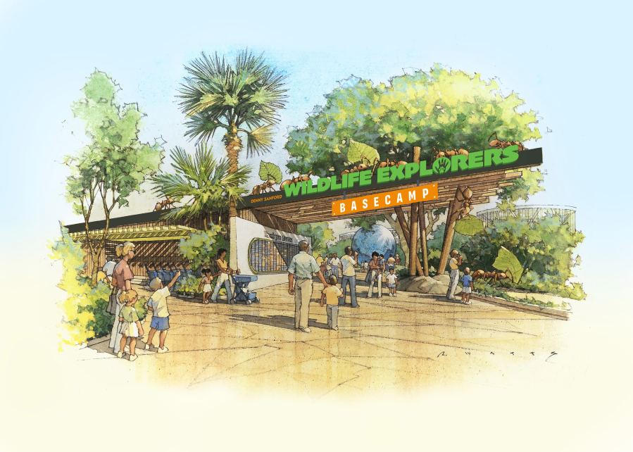 The San Diego Zoo's new Children's Zoo, dubbed the Denny Sanford Wildlife Explorers Basecamp.
