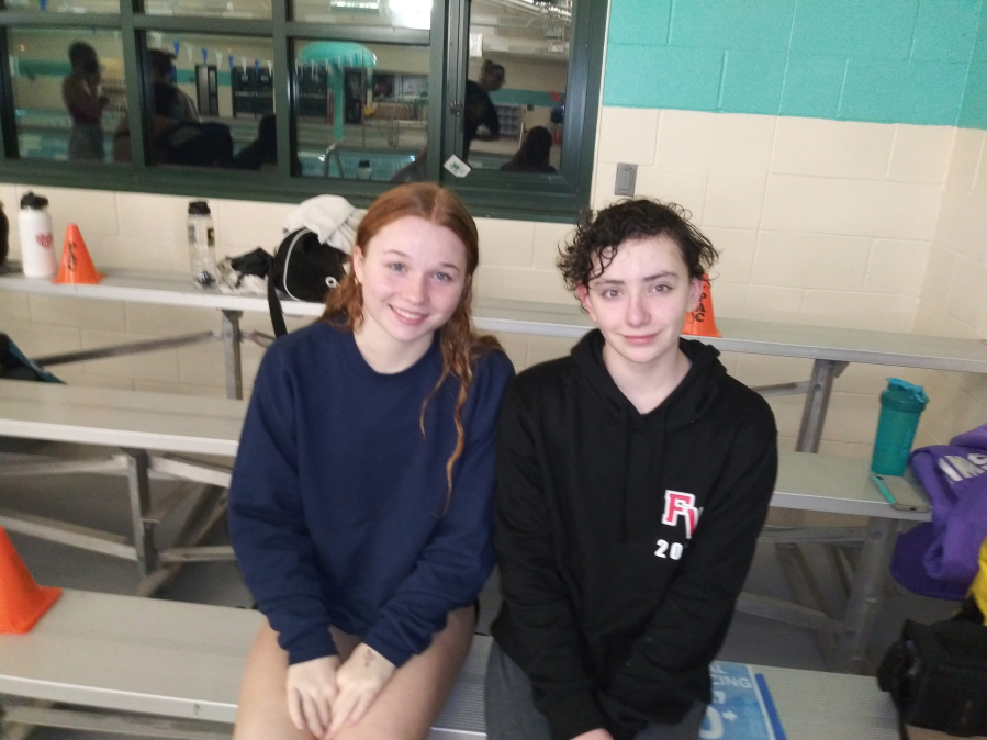McKelvey Brewer, left, will represent Hudson's Bay and Nadia Phelps will represent Fort Vancouver at the 2A state swim meet this weekend.