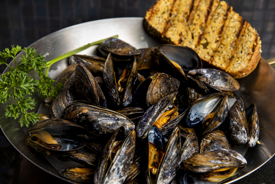 "Seethed" Mussels With Parsley and Vinegar photographed on Wednesday, Oct. 27, 2021. (Colter Peterson/St.
