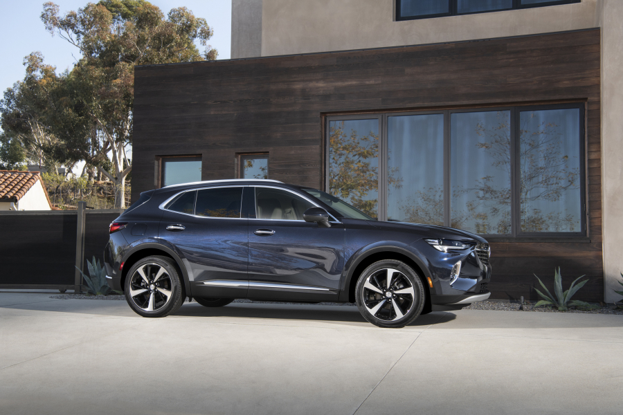The 2021 Envision has a lower, wider stance with more athletic proportions to appeal to buyers who like the look of a car but want the functionality of an SUV.