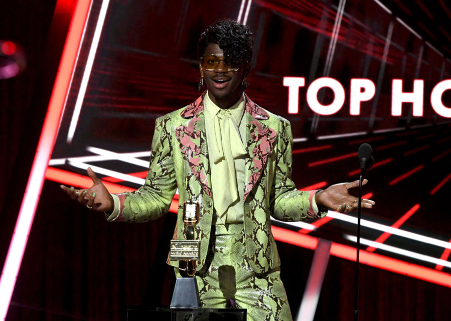 Lil Nas X accepts the Top Hot 100 Song Award onstage Oct. 14, 2020, at the 2020 Billboard Music Awards at the Dolby Theatre in Los Angeles.