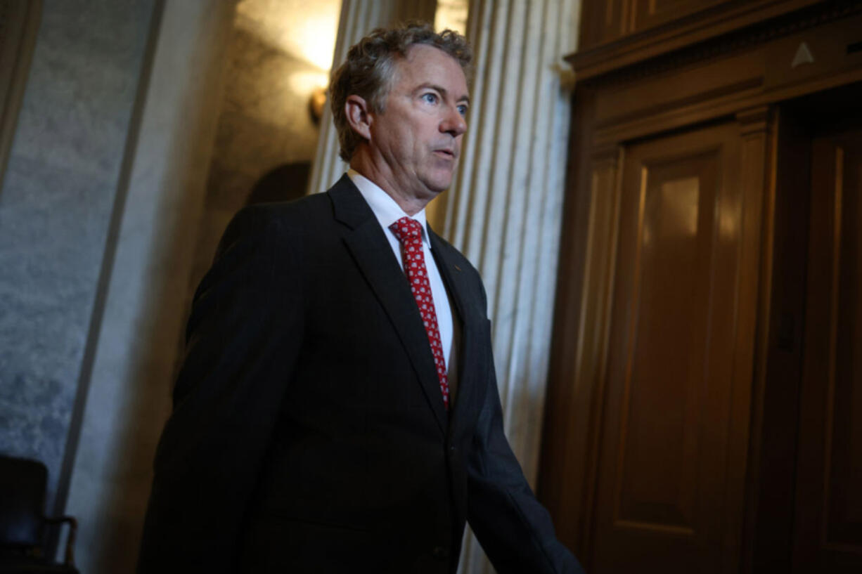 U.S. Sen. Rand Paul, R-Ky., departs from the Senate Chambers in the U.S. Capitol on July 21, 2021, in Washington, D.C.