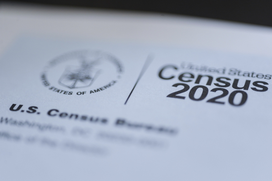 FILE - This March 18, 2020 file photo taken in Idaho shows a form for the U.S. Census 2020.