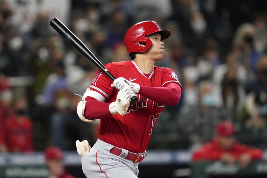 Los Angeles Angels' Shohei Ohtani became the first two-way player to be named MVP since Babe Ruth. Ohtani was the unanimous choice for MVP, announced Thursday, Nov. 18, 2021.
