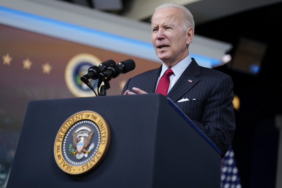 President Joe Biden delivers remarks on the economy in the South Court Auditorium on the White House campus, Tuesday, Nov. 23, 2021, in Washington.