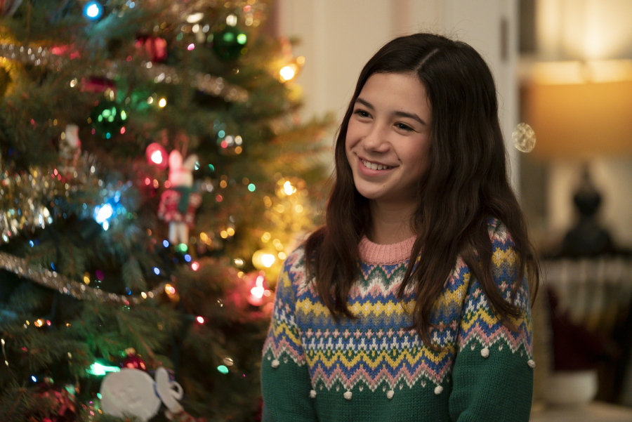 Scarlett Estevez in a scene from "Christmas Again," a holiday film premiering Dec. 3 on Disney Channel.