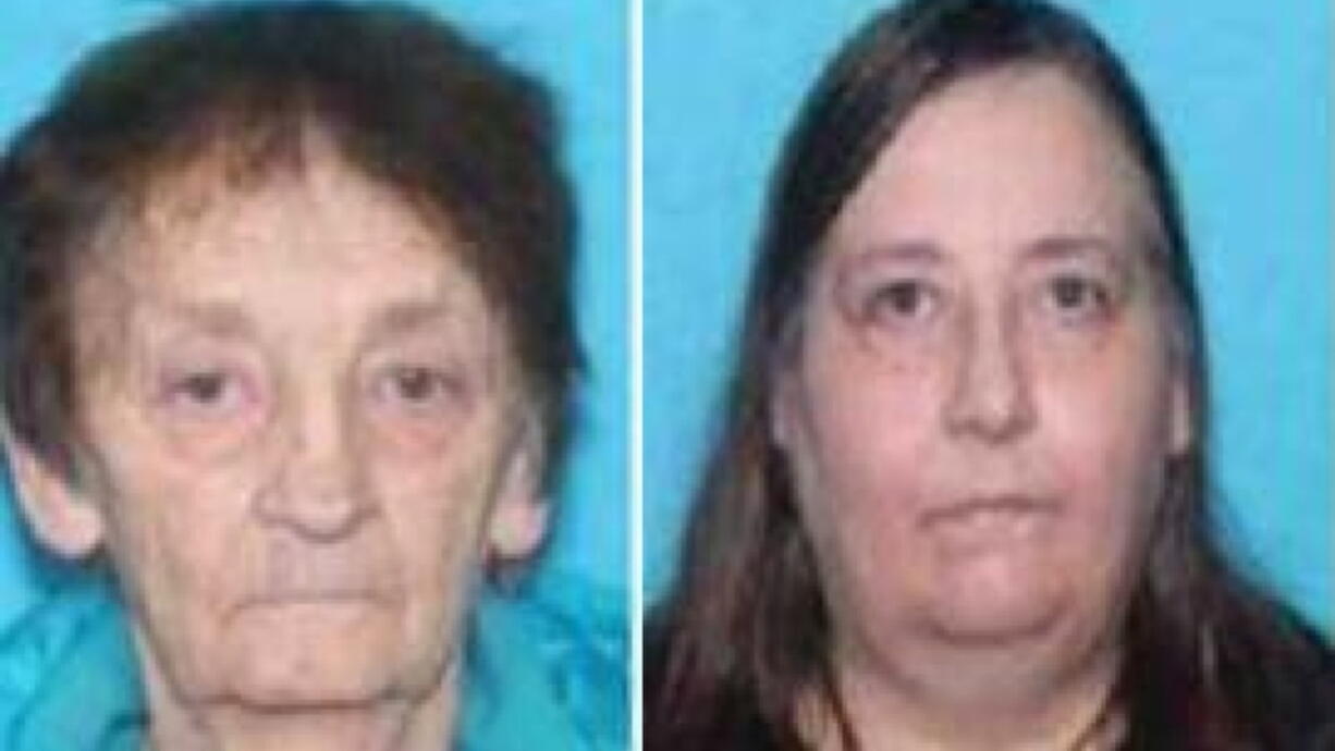 This composite photo provided by the Pendleton Police Department shows missing Oregon women Dorothy "Kae" Turner, left, and her daughter Heidi Turner. The body of missing Dorothy "Kae" Turner was found Friday, Nov. 5, 2021, in the Panhandle National Forest in Idaho. The woman's missing daughter was found alive in a van close by. The women went missing several days earlier out of Pendleton, Oregon, police said. The Pendleton Police Department said they left town and were heading to Utah but somehow ended up in North Idaho.