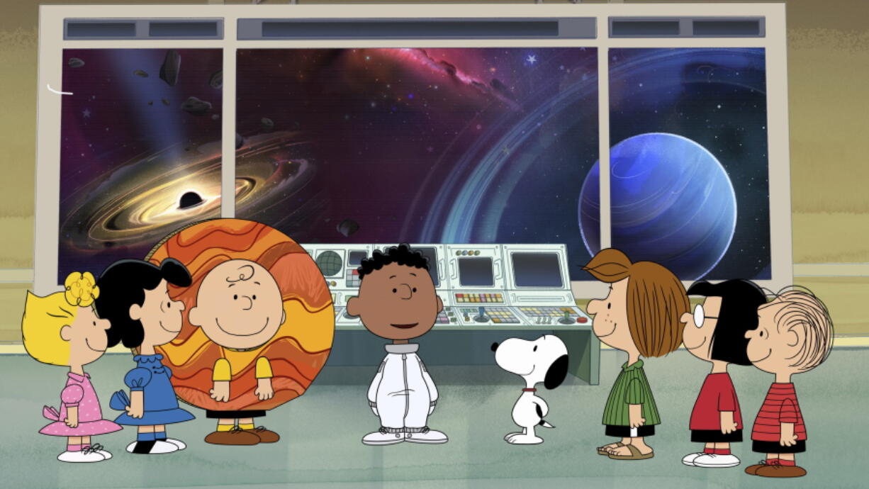 This image released by Apple TV+ shows a scene from "Snoopy in Space." (Apple TV+ via AP-- (Peanuts Worldwide)