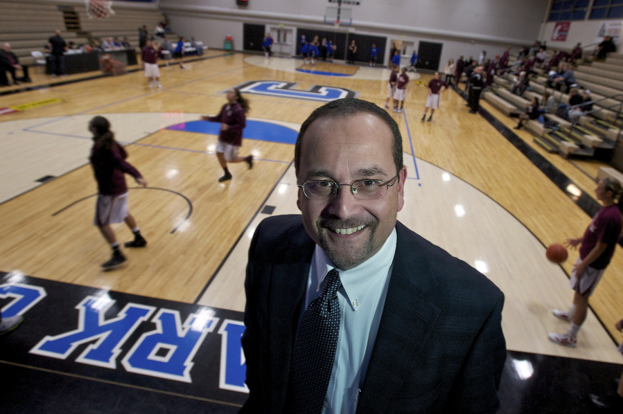 NWAC executive director Marco Azurdia, pictured here in 2013, announced on Wednesday, Dec. 29, 2021, that the NWAC basketball season will pause until the week of Jan. 17 in the hopes to avoid future cancellations due to COVID-19.