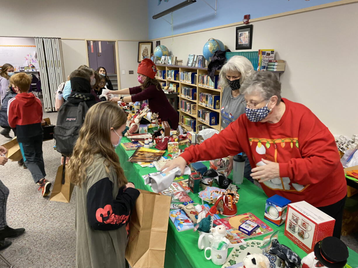 The Hathaway Holiday Gift Store provides new and festive donated items, including mugs, books, ornaments, toys and more for students to shop for their friends and families.