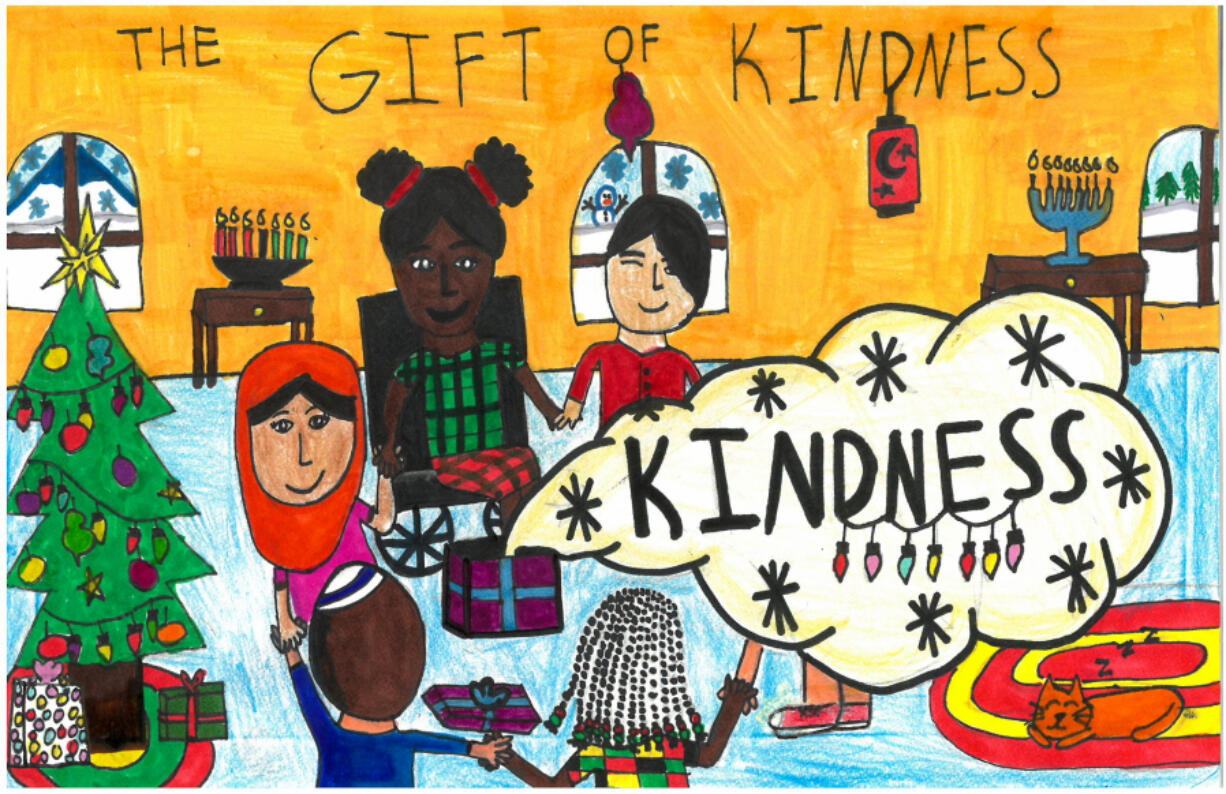RIDGEFIELD: Jael Benedick, a seventh-grader from View Ridge Middle School, is the first-place winner in this year's Holiday Greeting Card Art Contest.