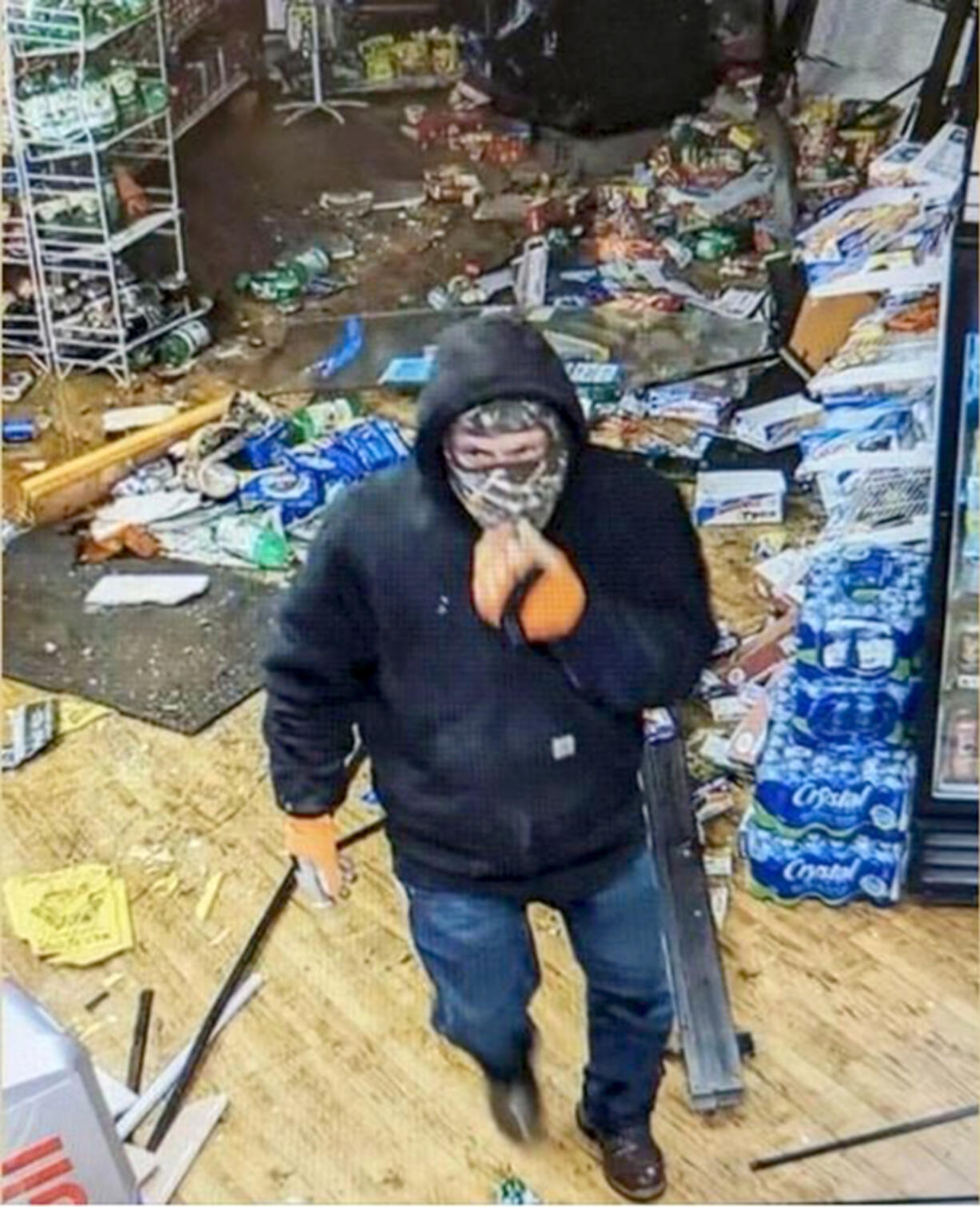 The Clark County Sheriff's Office is asking for help identifying this man who was caught on video driving a stolen truck through the window of the Lewisville store.