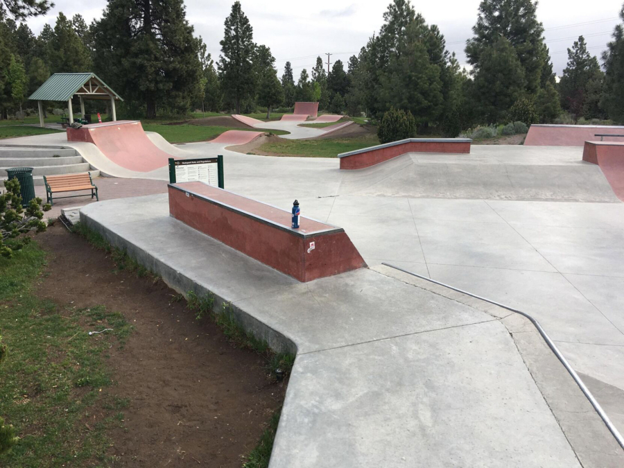 The newer iteration of Ponderosa Skatepark, which opened in 2014, is located near the corner of Wilson Avenue and 15th Street in Bend.