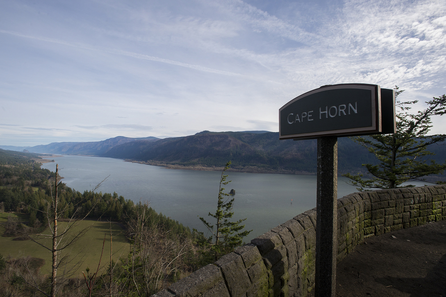 The Columbia River Gorge is seen from the Cape Horn lookout in February 2018.