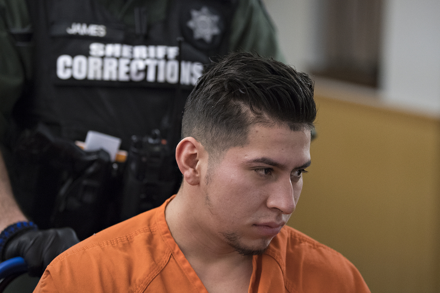 Luis Perez Salinas appears Feb. 3, 2020, in Clark County Superior Court. He was sentenced Wednesday to more than seven years in prison.