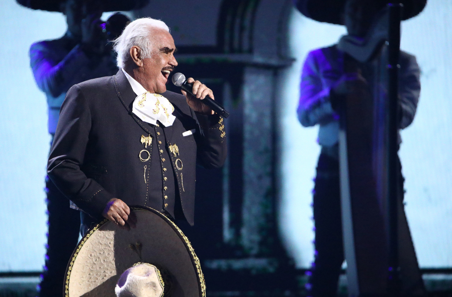 Vicente Fernandez performs during the 20th annual Latin Grammy Awards at MGM Grand Garden Arena in Las Vegas on Nov. 14, 2019. Fernandez died Sunday at age 81.
