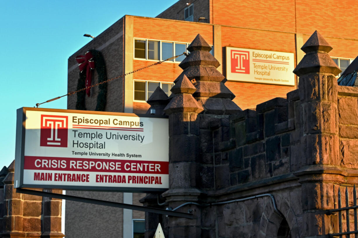 Episcopal Hospital, part of Temple Health, on East Lehigh Avenue at Front Street on Dec. 13, 2021, in Philadelphia. There have been two suicides and two fires inside the hospital, in its mental health wards.