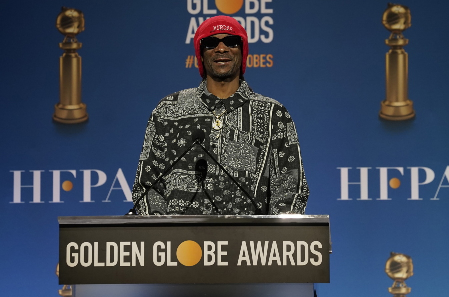 Snoop Dogg announces nominations for the 79th annual Golden Globe Awards at the Beverly Hilton Hotel on Monday, Dec. 13, 2021, in Beverly Hills, Calif. The 79th annual Golden Globe Awards will be held on Sunday, Jan. 9, 2022.