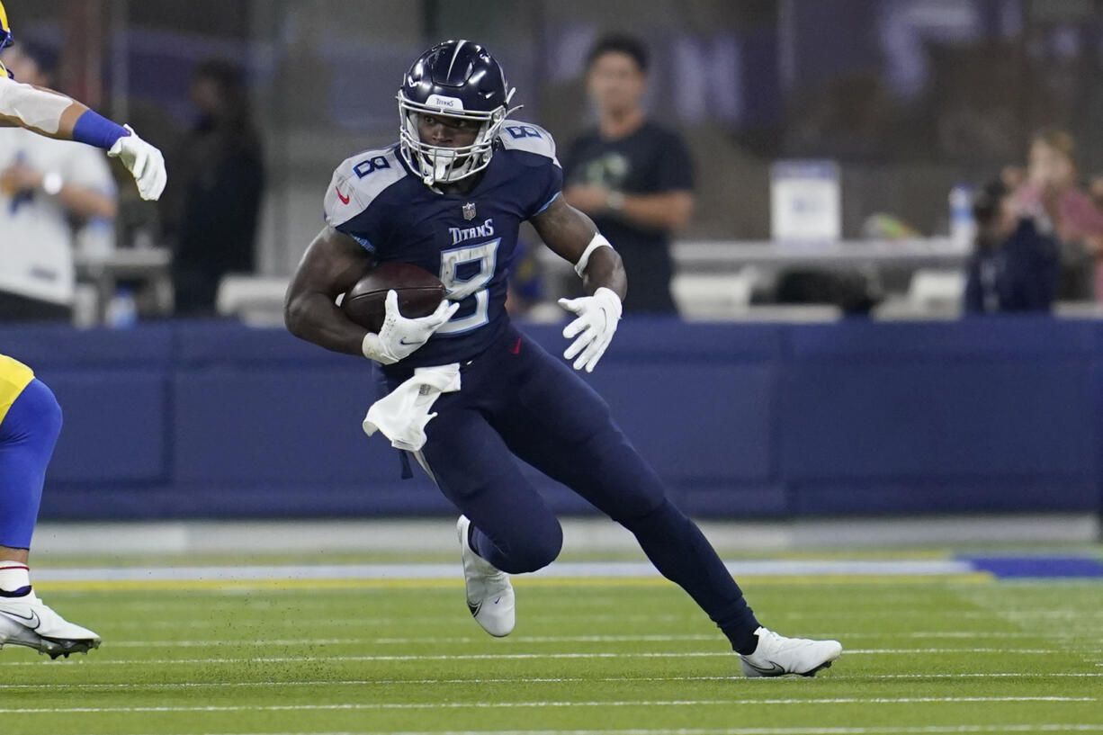 Running back Adrian Peterson, recently with the Tennessee Titans, was signed to the Seattle Seahawks practice squad on Wednesday, Dec. 1, 2021.