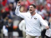 Oregon has hired Georgia defensive coordinator Dan Lanning as its next head coach, a person involved in the negotiations told The Associated Press on Saturday, Dec. 11, 2021.  (Joshua L.