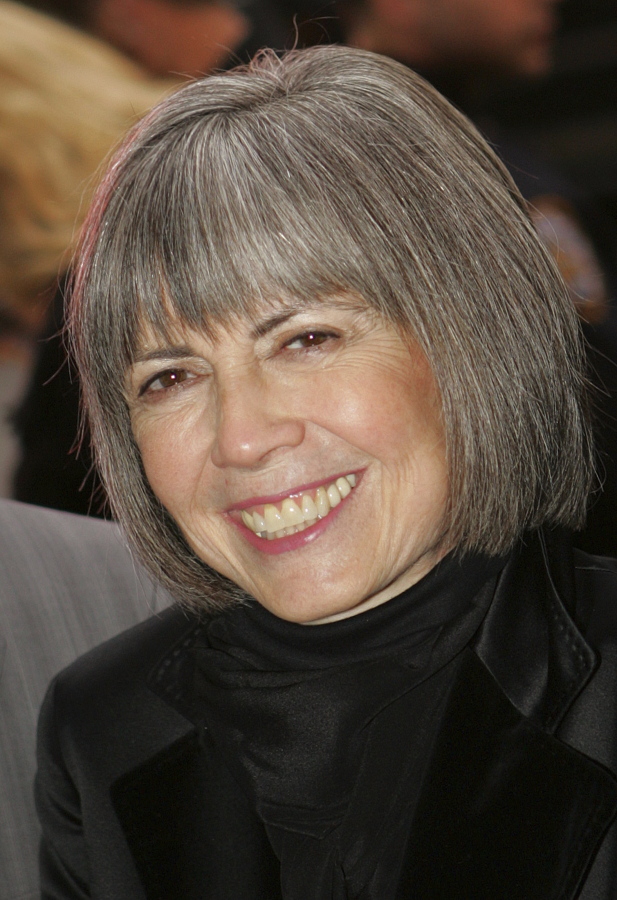 FILE - In this April 25, 2006, file photo, writer Anne Rice arrives to the opening night of the new Broadway musical "Lestat," in New York. Rice, the gothic novelist widely known for her bestselling novel "Interview with the Vampire," died late Saturday, Dec. 11, 2021, at the age of 80. Rice died due to complications from a stroke, her son Christopher Rice announced on her Facebook page and his Twitter page.