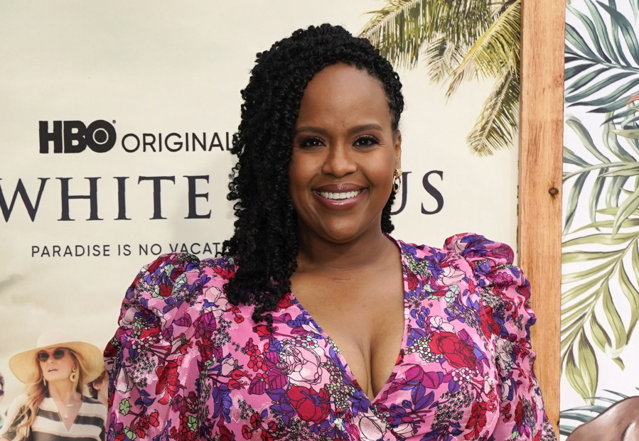 Natasha Rothwell, a cast member in "The White Lotus," attends at the premiere of the HBO limited series July 7 at the Bel Air Bay Club in Los Angeles.