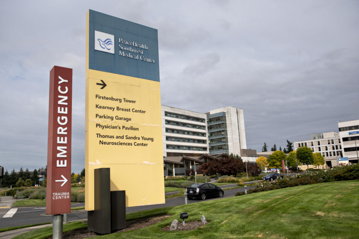 Nurses are in short supply in Washington state, as seen at PeaceHealth Southwest Medical Center on Wednesday morning, Sept. 22, 2021.
