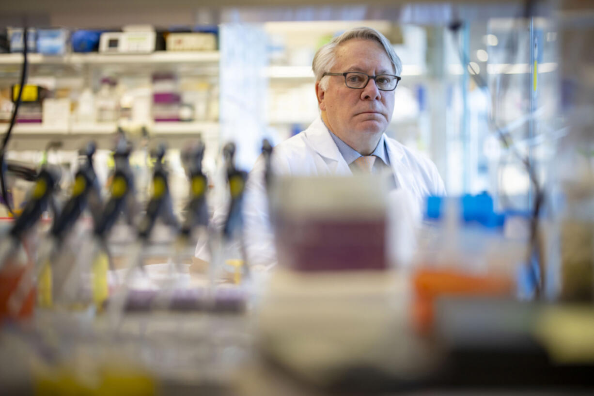 Dr. Douglas Vaughan is seen in his lab, Jan. 3, 2022, at Northwestern???s Simpson Querry Biomedical Research Center. The new Potocsnak Longevity Institute focuses on how to help people live longer, healthier lives through research and treating patients.