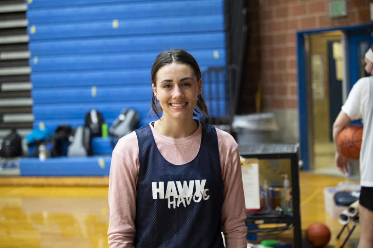 Gracie Brammer of Hockinson High School is approaching second place on the Hawks' career scoring list.
