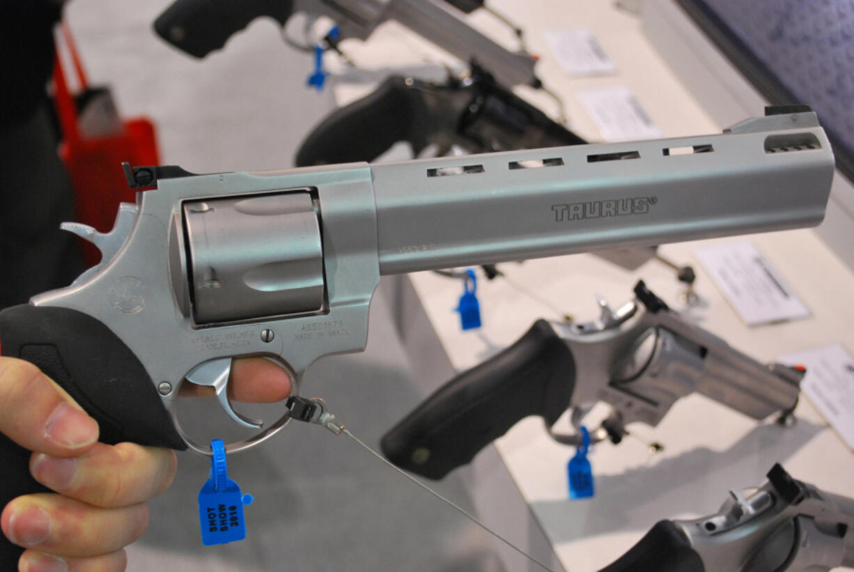 A .50-caliber handgun. The gun maker Taurus moved its U.S. manufacturing plant to Bainbridge, Georgia, in 2019.