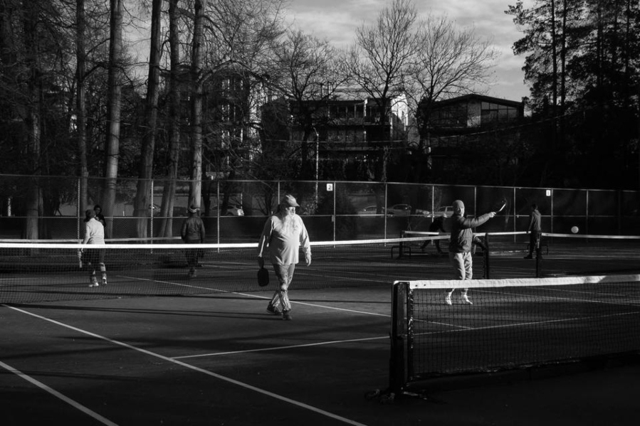 People play pickleball at Green Lake Park???s outdoor courts, January 9, 2022.