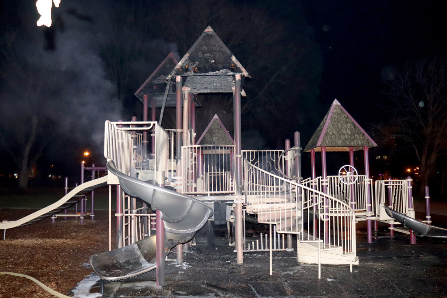The playground structure at Esther Short Park in downtown Vancouver has closed indefinitely after a fire destroyed it early Monday morning. The Vancouver Fire-Arson Team is investigating.