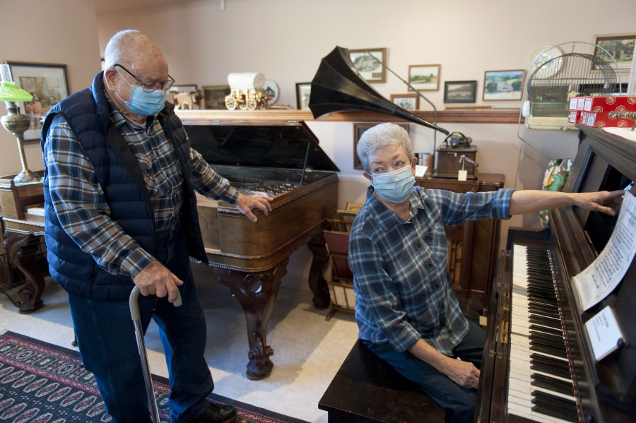 The Two Rivers Heritage Museum in downtown Washougal hosts group tours while its winter hours are limited. Camas Washougal Historical Society volunteer coordinator Lois Cobb, right, and her husband, Jim Cobb, the society's president, are among the many docents who lead the museum's tours.