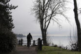 A cyclist takes in a foggy view Monday morning as winter air persists along the Columbia River at the Vancouver waterfront on Monday morning. The foggy mornings followed by sunny afternoons should remain through the week, before the rain returns next week, according to forecasters.