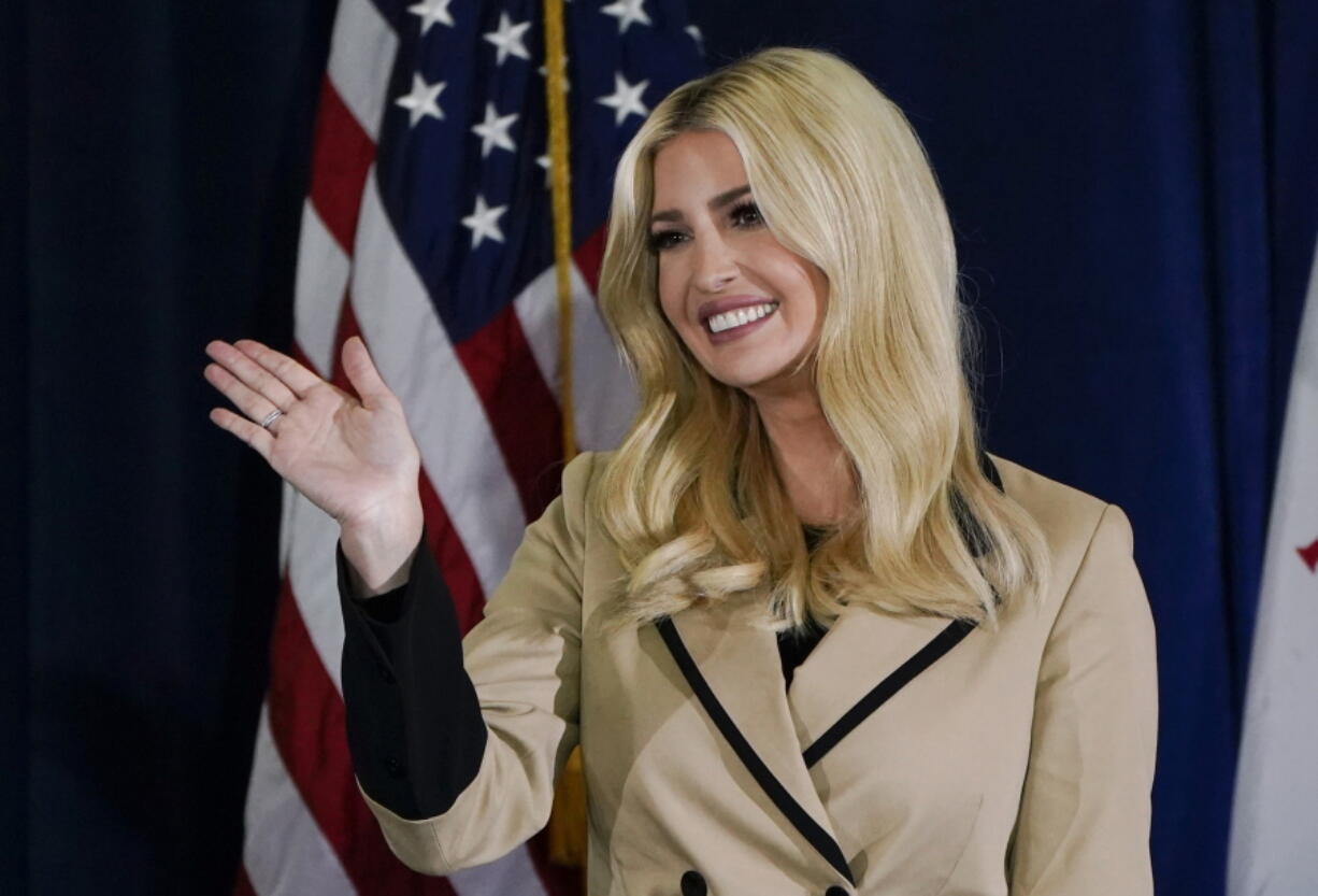 FILE - Ivanka Trump comes onto stage as President Donald Trump speaks at a campaign rally in support of Senate candidates Sen. Kelly Loeffler, R-Ga., and David Perdue in Dalton, Ga., Jan. 4, 2021. The House committee investigating the U.S.