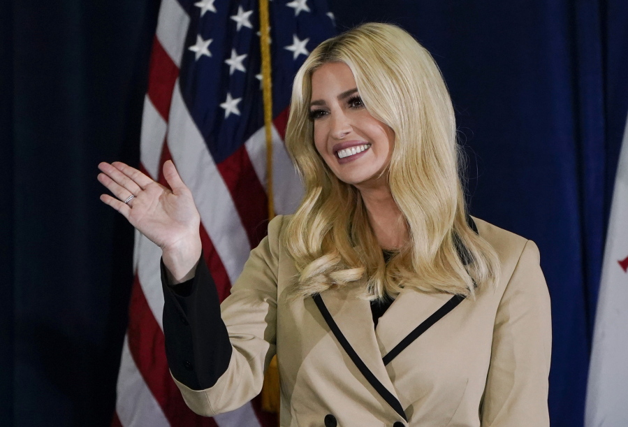 FILE - Ivanka Trump comes onto stage as President Donald Trump speaks at a campaign rally in support of Senate candidates Sen. Kelly Loeffler, R-Ga., and David Perdue in Dalton, Ga., Jan. 4, 2021. The House committee investigating the U.S.