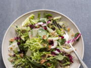 A recipe for greens with walnuts, parmesan and pancetta vin.