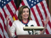 Speaker of the House Nancy Pelosi of Calif., speaks during her weekly press conference, Thursday, Jan. 20, 2022 at the Capitol in Washington.