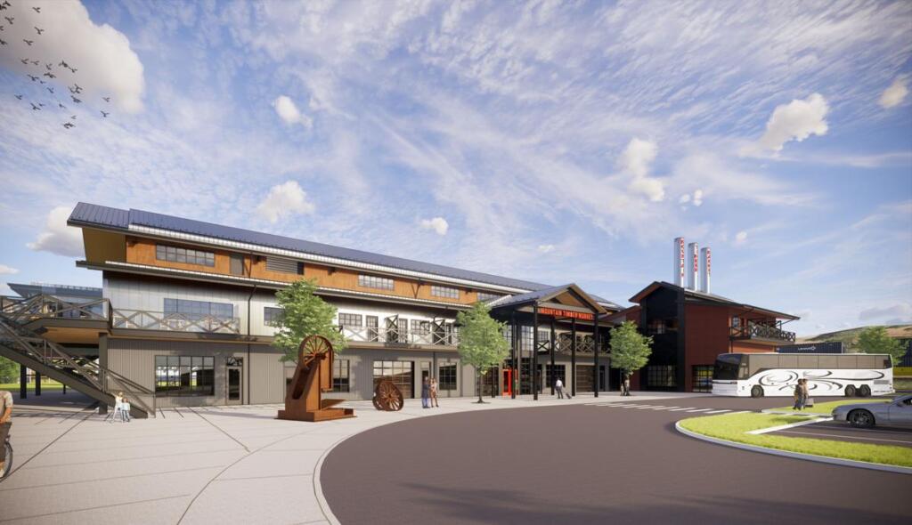 A rendering by BLRB Architects shows what the Port of Kalama's Mountain Timber Market may look like.