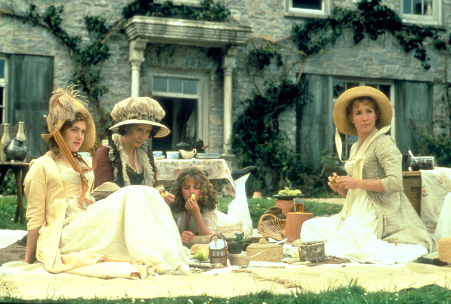 On the set of the film "Sense and Sensibility" in Great Britain in 1995.