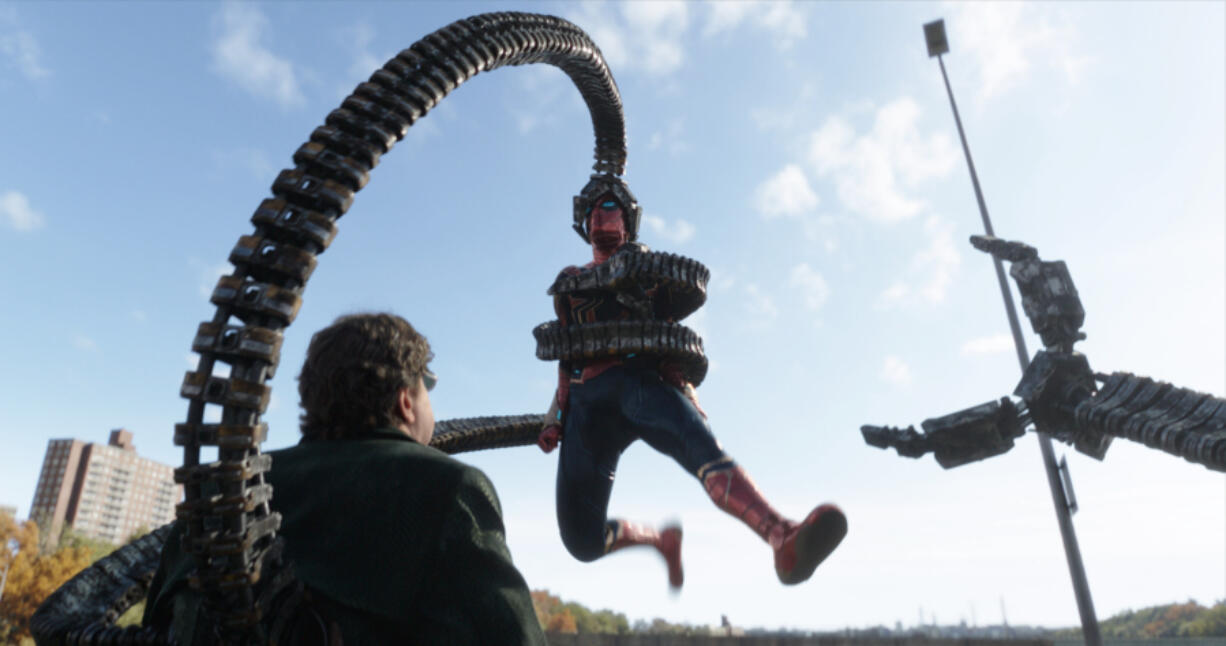 Doc Ock (Alfred Molina) and other familiar villains return in "Spider-Man: No Way Home," which received an Academy Award nomination for visual effects.