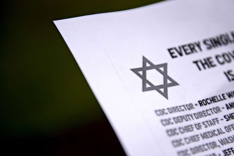 Some Vancouver residents woke up to antisemitic flyers on their doorsteps blaming the COVID-19 pandemic on Jewish people, as seen in central Vancouver on Thursday morning.