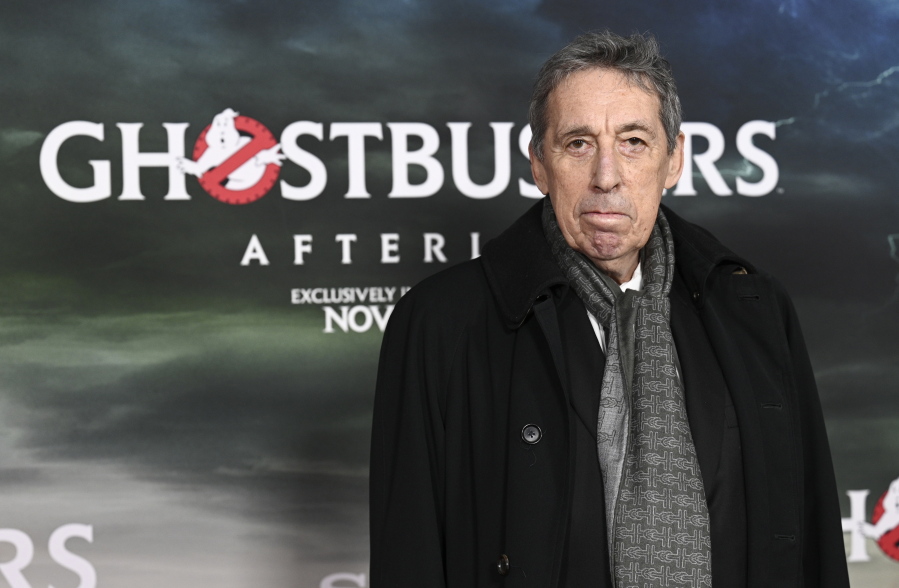 FILE - Producer Ivan Reitman attends the premiere of "Ghostbusters: Afterlife" at AMC Lincoln Square 13 on Monday, Nov. 15, 2021, in New York. Reitman, the influential filmmaker and producer behind beloved comedies from "Animal House" to "Ghostbusters," has died.  Reitman passed away peacefully in his sleep Saturday night, Feb. 12, 2022, at his home in Montecito, Calif., his family told The Associated Press.  He was 75.