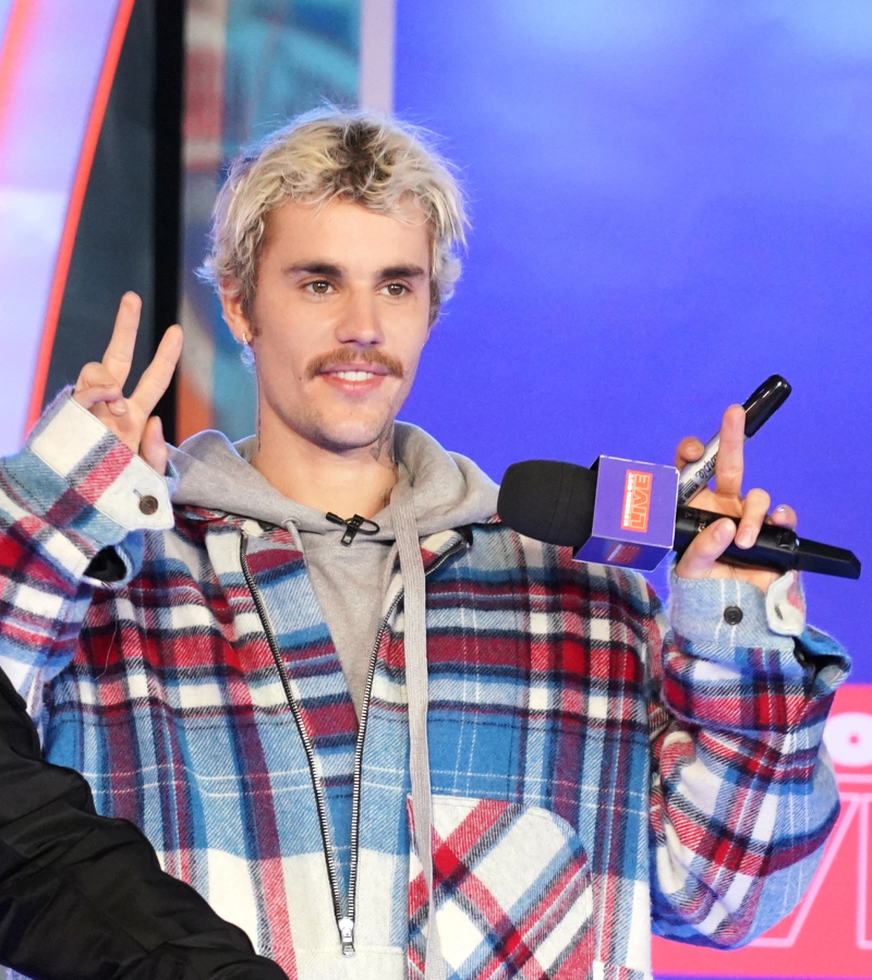 Justin Bieber appears onstage at MTV's "Fresh Out Live" on Feb. 7, 2020, in New York City.