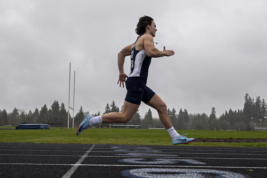 Skyview High senior sprinter Teddy Beaver is working to better his 100-meters best time of 11.14 seconds he set last spring.