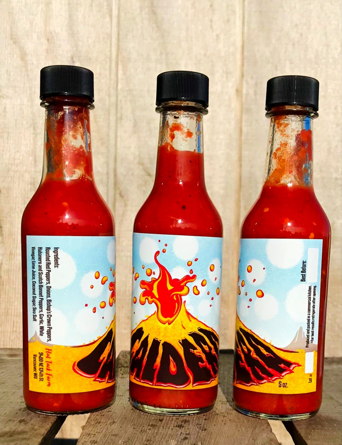 Contributed by Flat Tack Farm
Flat Tack Farm co-owner Patrick Dorris makes hot sauces from peppers grown at the farm. (Contributed by Flat Tack Farm)